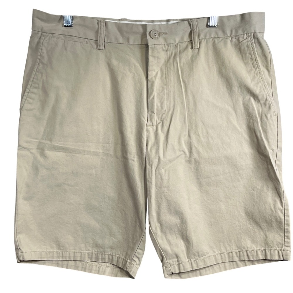 Old Navy Core Slim FF Chino Shorts Mens 36 Tan Khaki Cotton